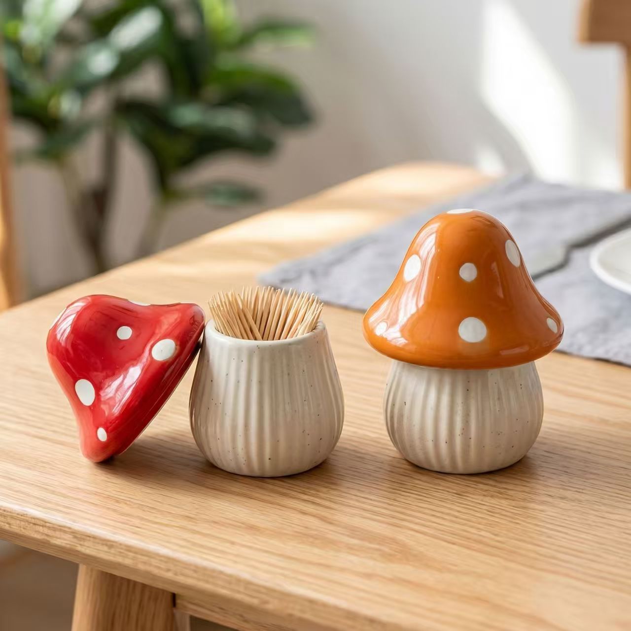 Kitchen Baking Storage - Cartoon Mushroom Ceramic Storage Jars Home