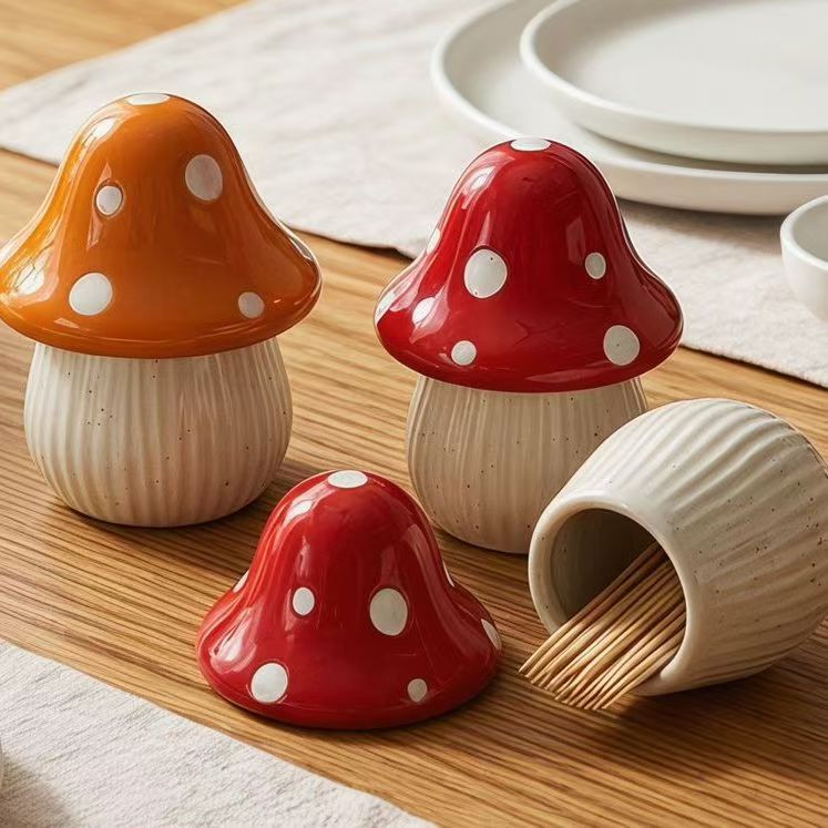 Cartoon Mushroom Ceramic Stora - Kitchen Baking Storage ulasan dan harga