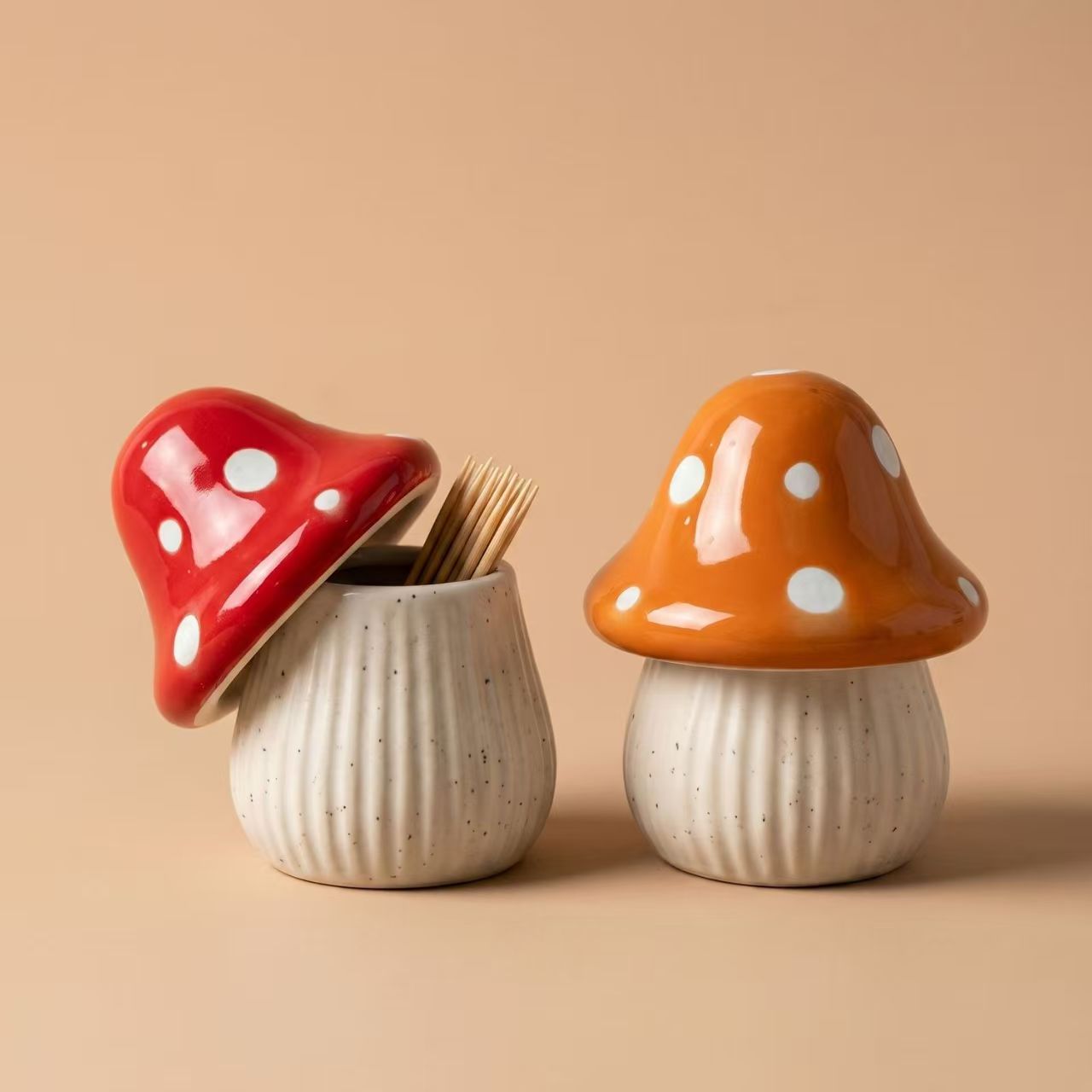 Cartoon Mushroom Ceramic Stora - Kitchen Baking Storage ulasan dan harga