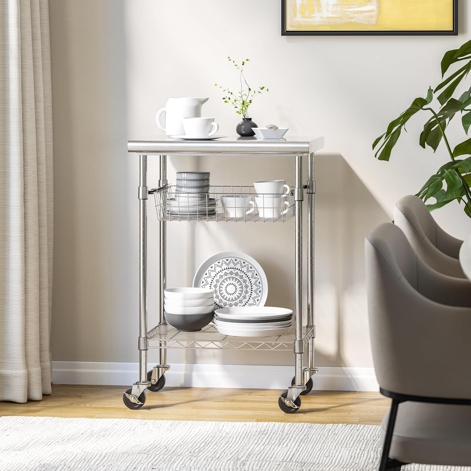 Stainless Steel Commercial Pre - Kitchen Baking Cart ulasan dan harga