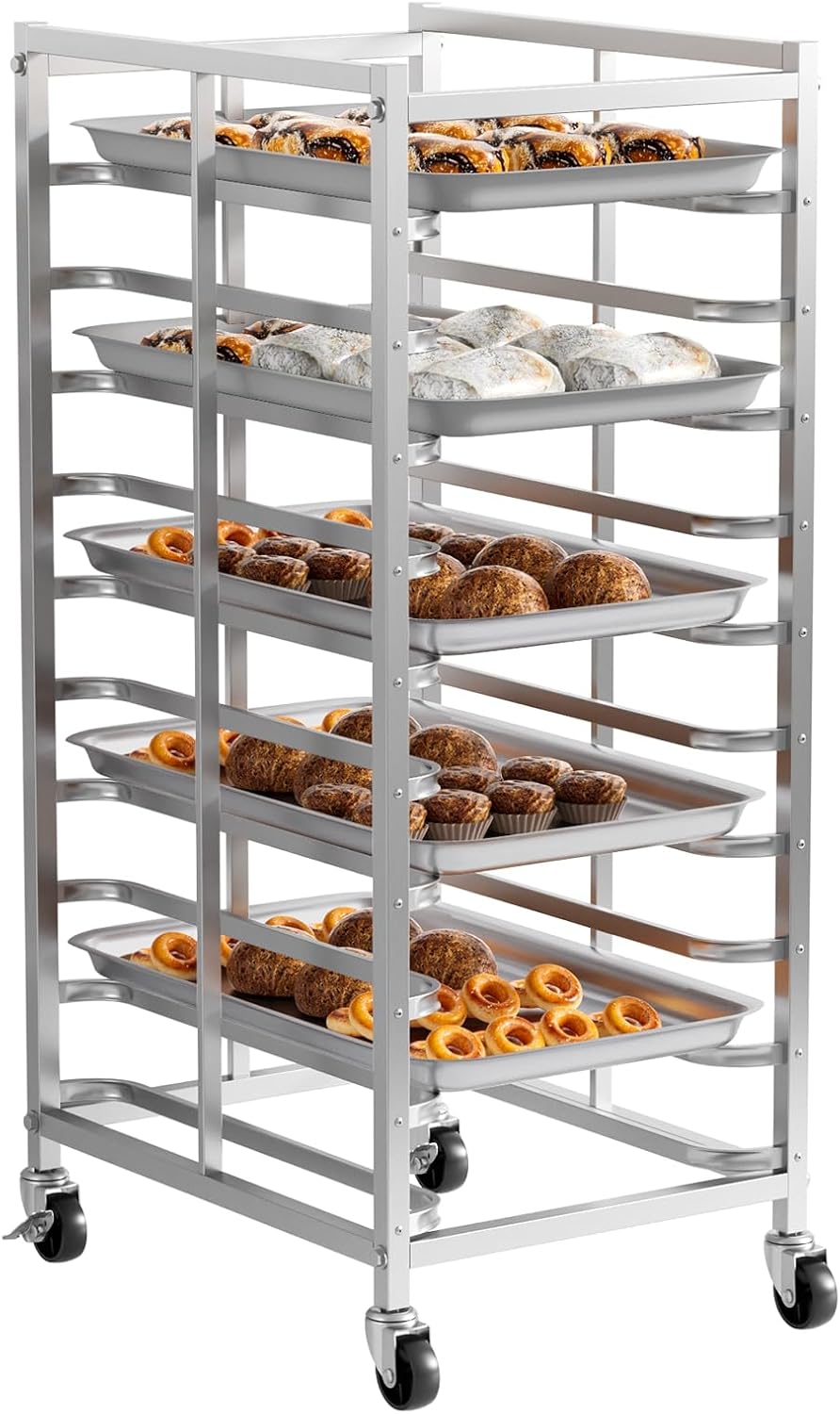 Commercial Stainless Steel Bak - Kitchen Baking Cart ulasan dan harga