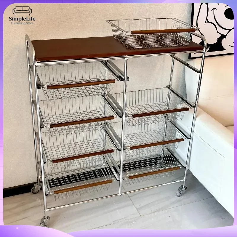 Retro Kitchen Cart with Wheels - Kitchen Baking Cart ulasan dan harga