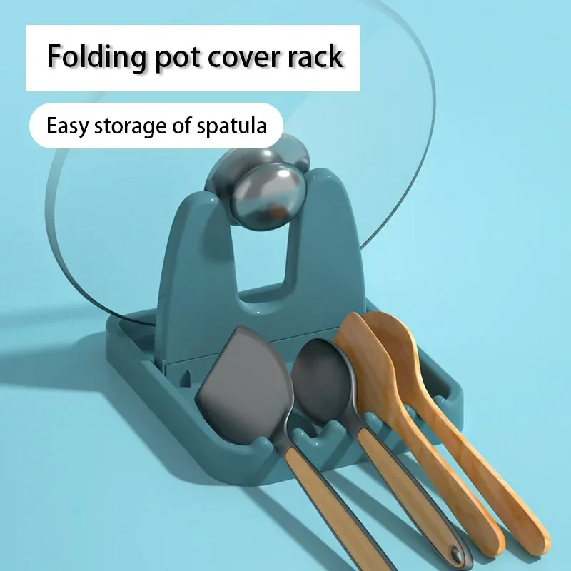 1pc Foldable Pot Lid Rack  Sta - Kitchen Baking Pan Organizer ulasan dan harga