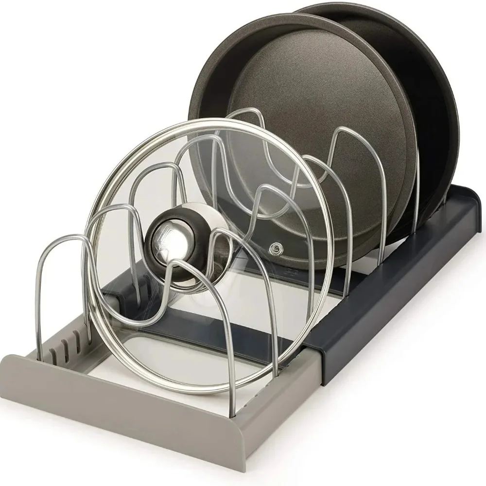 1Pc 7-grid Telescopic Pot Rack - Kitchen Baking Pan Organizer ulasan dan harga
