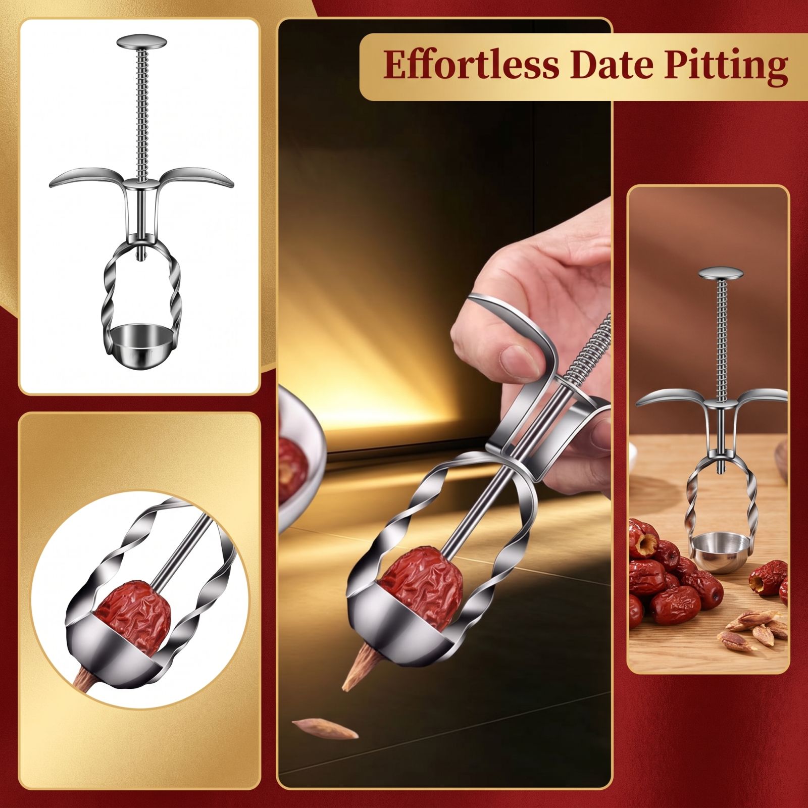 Stainless Steel Red Date Pitte - Kitchen Baking Tools ulasan dan harga