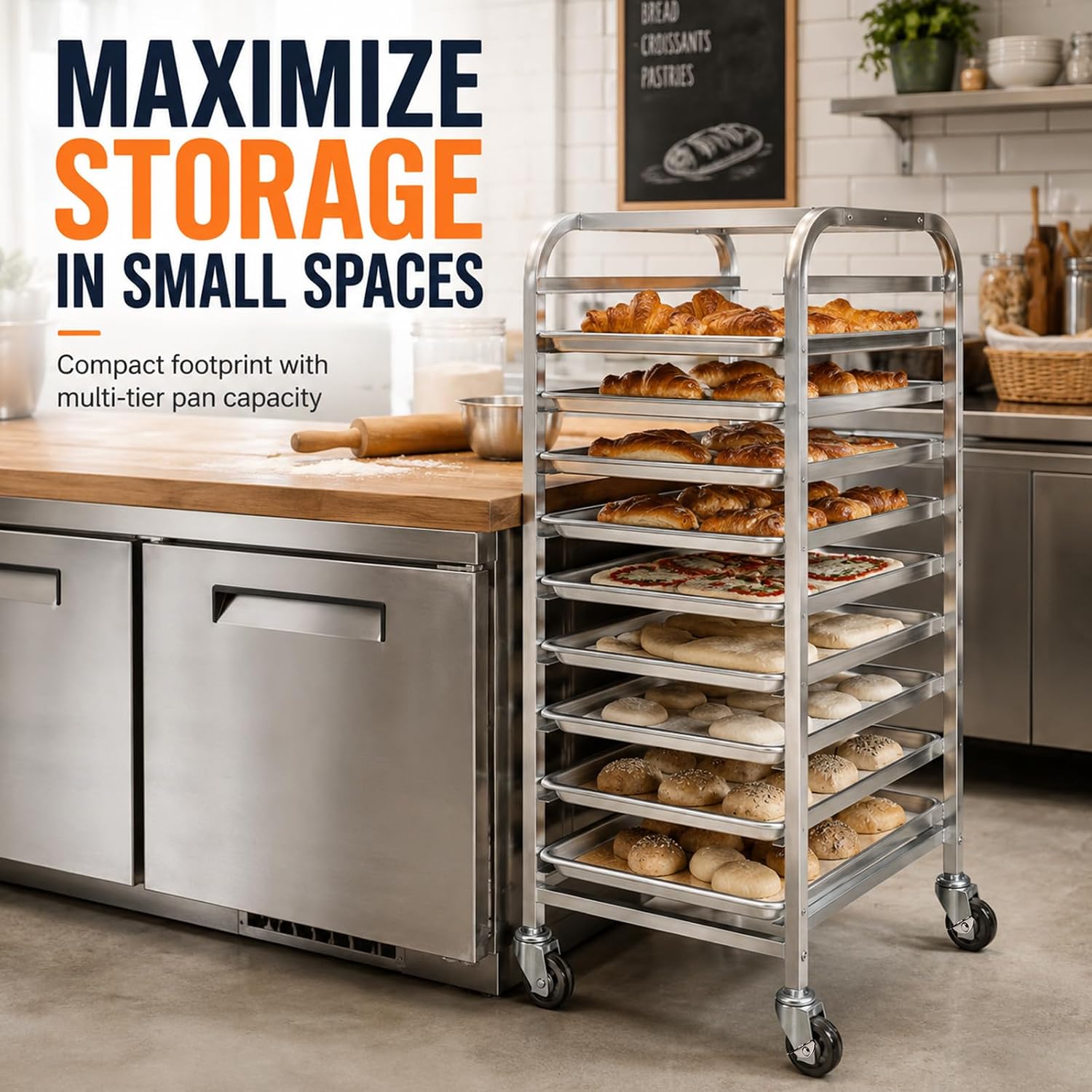 10 Tier Stainless Steel Sheet  - Kitchen Baking Cart ulasan dan harga